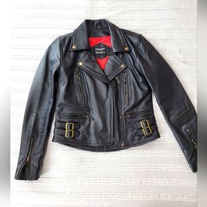 Defector Black and Brass Leather Jacket